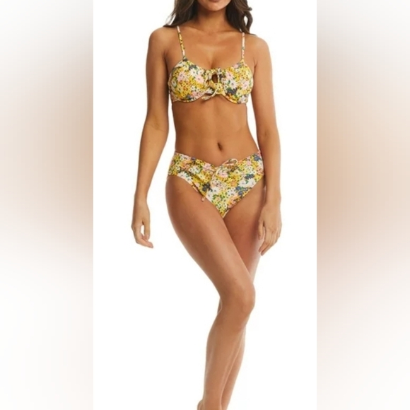 Time and Tru Other - TIME AND TRU Yellow Floral Bikini Set Size: M (8-10) EUC